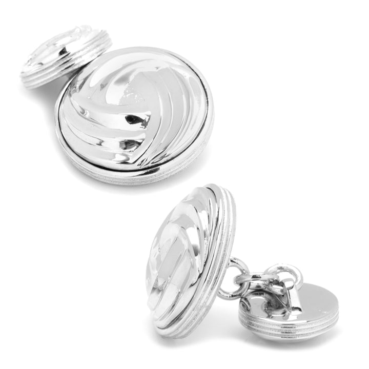 Modern Knot Sterling Silver Cufflinks and Stud Set Image 5