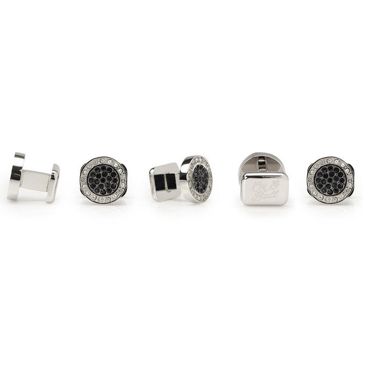 VDP White & Black Pave Crystals Studs Image 3