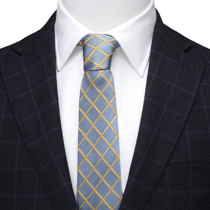 The Edward Tie (Gold Check Men's Tie) Image 2